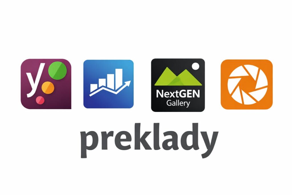 yoast, rank math, nextgen gallery, piwigo, preklady pluginov